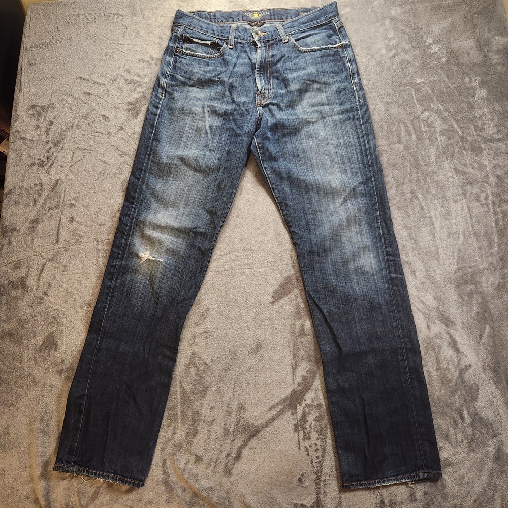 Lucky Brand Jeans Mens 32x34 Blue 481 Relaxed Straight Distressed